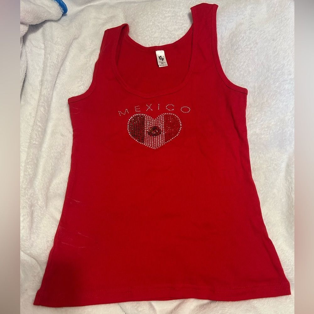 NWOT Red Mexico Heart Tank Top